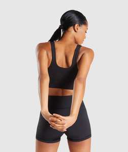 สปอร์ตบราสำหรับผู้หญิงสีดำล้วนดีไซน์แบบกำหนดเองได้บราออกกำลังกายยืดได้แห้งเร็ว - Product Image 6