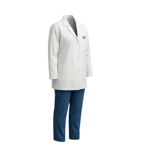 Ensemble de blouses médicales bleues classiques avec poches - Product Image 6