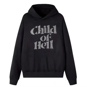 Sudadera con Capucha Premium 100% Algodón con Pedrería, Sudadera Gruesa de Forro Polar con Detalles de Cristal Brillante, Ropa de Calle de Invierno, Moda al por Mayor - Product Image 3