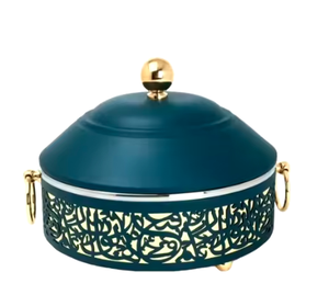 Casserole ronde luxueuse fantaisie blanche et dorée avec couvercle Casserole de table Ramadan Style Golfe Vente chaude Top décor tendance - Product Image 2