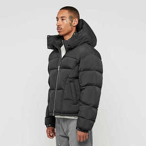 แจ็คเก็ตขนเป็ดมีฮู้ดสีดำสำหรับผู้ชายเสื้อแจ็คเก็ตขนเป็ดมีฮู้ดแฟชั่นใหม่สำหรับฤดูหนาว - Product Image 2