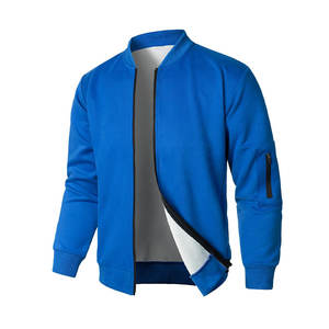 Chaqueta Bomber de satén personalizada de alta calidad para hombre, cortavientos con cuello levantado de Color sólido, tejido estampado informal para invierno High Street - Product Image 1