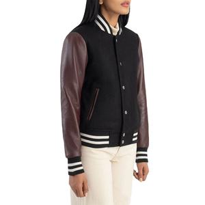 Veste classique de haute qualité unisexe, veste en cuir à manches longues pour femme et veste de baseball brodée pour homme. - Product Image 5