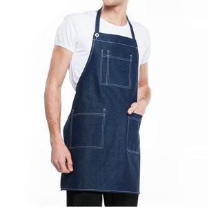 Stylish Black <b>denim</b> <b>apron</b> with cross-back straps and multiple pockets - combines fashion and function - cooking <b>aprons</b> - Product Image 2