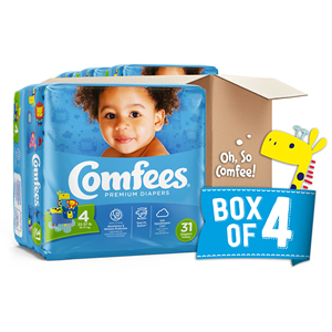 Comfees Baby Diapers Size 4 31 pcs (x4) Disposable Baby Diapers. (22 - 37 Lbs) - Product Image 2