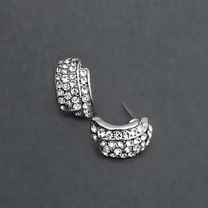 Kriaa Assorted <b>Stud</b> <b>Earrings</b> <b>Silver</b> Plated with White Austrian Stone 1310763 Fashion Accessory - Product Image 1