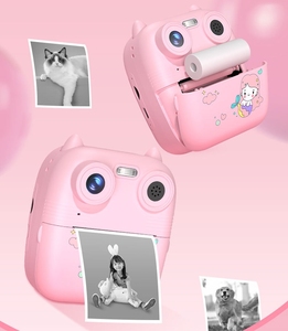 Cámara de Impresión Instantánea Printcamera New D8S Cute Print con Pantalla IPS de 2.4 Pulgadas, <span class=keywords><strong>Fotos</strong></span> y Vídeos HD, Regalo para Niños, Divertidas Pegatinas de Cabeza Grande, Sensor de Imagen CCD, Cámara <span class=keywords><strong>Polaroid</strong></span> Instantánea - Product Image 6