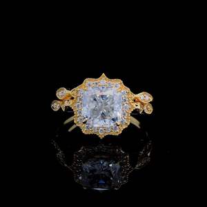 Luxury Iced Out Oval Lab Grown Diamond Engagement & Wedding <b>Statement</b> <b>Ring</b> in 18K Gold Hip Hop Jewelry - Product Image 1