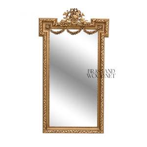 Espejo de Pared Clásico con Marco Geométrico Dorado de Lujo - Product Image 2