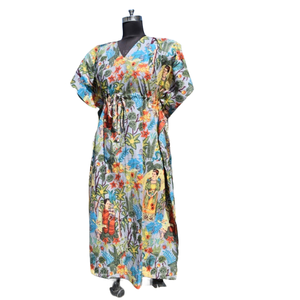 Caftan Robe de nuit en coton à imprimé floral pour femmes - Product Image 4