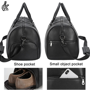 Sac de voyage pour homme en cuir pleine fleur, souple, pour affaires et sport, avec compartiment à chaussures - Product Image 4