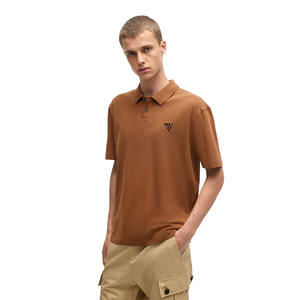T-shirt polo personnalisé pour hommes, t-shirt surdimensionné pour l'été, t-shirt polo Slim Fit de couleur marron, vente en gros - Product Image 1