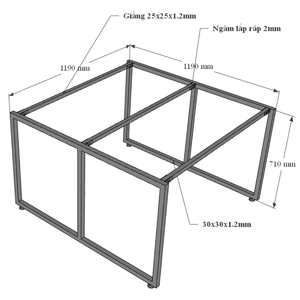 Escritorio Modular HBMN011 para 2 Personas, 120x120cm, Diseño Moderno Minimalista en Forma de L, Madera de Caucho con Patas de Montaje, para Oficina en Casa - Product Image 5