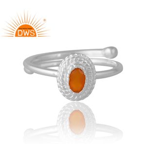 Anillo de piedras preciosas de cornalina Natural de plata de nuevo diseño, joyería de diseño personalizado para mujer, regalo para ella - Product Image 3