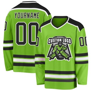 Maillot de hockey sur glace personnalisé pour équipe, logo imprimé par sublimation, 100% polyester, antibactérien, séchage rapide, nom d'équipe personnalisé - Product Image 2