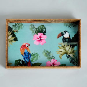 New High Quality Vintage Rectangle <b>Tray</b> Serving Platter New Arrival Home Decorative Snacks & Tea Dishes & Plates for cup <b>glass</b> - Product Image 2