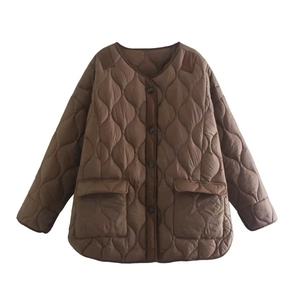 Chaqueta de invierno de Color sólido con estilo para mujer, bolsillo frontal de algodón de alta calidad, cremallera de moda, piel de zorro transpirable directa - Product Image 6