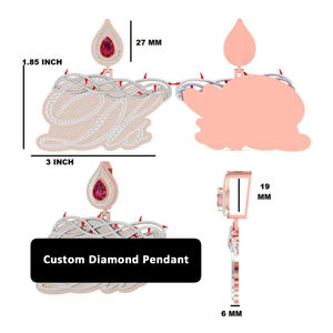 Lujo 925 plata esterlina Iced Out collar pera piedra preciosa laboratorio cultivado diamante Hip Hop joyería personalizada - Product Image 6