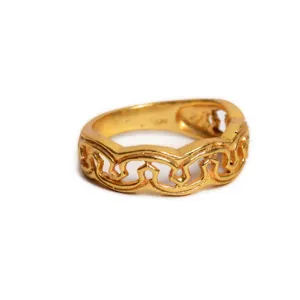 Brass <b>Wave</b> <b>Rings</b> 18k Gold Plated <b>Rings</b> Filigree Vintage <b>Rings</b> For Women Statement Wholesale <b>Rings</b> - Product Image 1