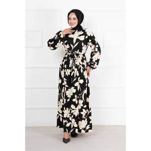 ชุดฮิญาบแขนบอลลูนลายกุหลาบสีครีม - Product Image 2