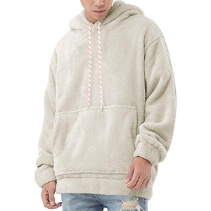 Sweat-shirt à capuche en tricot sherpa non doublé en polyester/coton de qualité supérieure, best-seller, anti-froissement, léger, uni, pour homme, hiver - Product Image 4