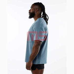 Custom 100% Cotton Loose Fit Short Sleeve <b>T</b>-<b>Shirt</b> For <b>Men</b> Crewneck High Street Style Gym Wear Fashion Summer Top - Product Image 3