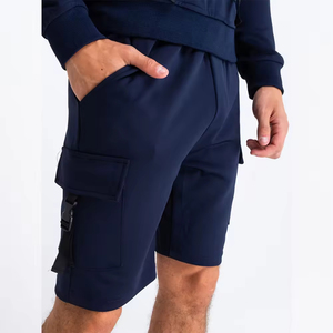 Conjunto de sudadera de gimnasio de peso pesado personalizado OEM para hombres, parche bordado desgastado, de dos piezas Sudadera con capucha, pantalones cortos de invierno, opciones de talla grande - Product Image 5