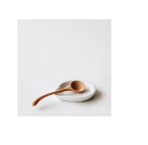 Repose-cuillère en marbre Repose-cuillère Fait à la main blanc Porte-cuillère en pierre de marbre Pièce de design de forme ronde - Product Image 4