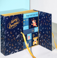 Boîte de calendrier de l'avent vide personnalisée, matériaux recyclables, boîte de compte à rebours de Noël pliable pour 24 jours, boîte cadeau pour jouets, bonbons, en-cas