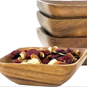 Meilleur prix Bol de service en bois fait à la main Design écologique pour salade de fruits Autres plats - Product Image 1