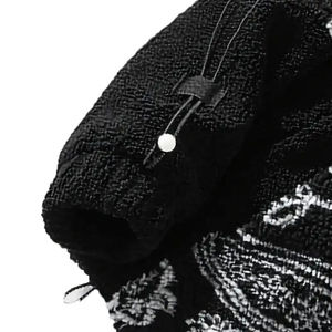 Manteau d'hiver épais pour homme en polaire Sherpa à col montant, imprimé intégral, style streetwear, motif patchwork, livraison directe - Product Image 4