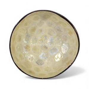 Bol en nacre de coco laqué fait à la main, incrustation de coquille naturelle, accessoire décoratif écologique pour l'intérieur - Product Image 2