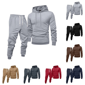 Conjunto Deportivo de Gran Tamaño al por Mayor, Sudadera con Capucha y Pantalones Deportivos de Felpa de Algodón Grueso de 450 g/m², Color Sólido - Product Image 6
