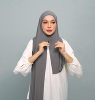Nouveau Hijab Instantané en Jersey de Coton Doux à Double Boucle, Foulard Musulman, Voile Islamique, Hijab Instantané en Jersey