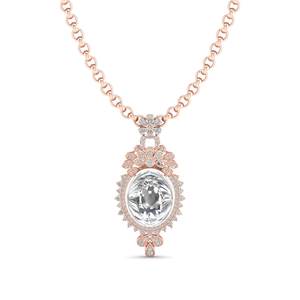 REYES exquisito collar con colgante de moissanita de Plata de Ley 925 accesorios de mujer corte ovalado 26,08ct joyería de boda de moissanita - Product Image 6