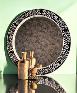 Elegante Marco de Espejo de Pared Hecho a Mano con Madreperla Negra, Ecológico y de Lujo, Decoración de Pared para el Hogar u Oficina, Diseño Moderno para Bodas - Product Image 5