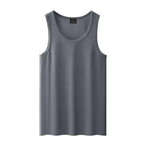 Débardeur de sport pour homme, léger, à séchage rapide, 100% polyester, logo personnalisé en gros, décontracté d'été, col rond, découpe des bras tombants, tissé - Product Image 6