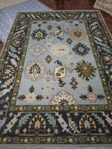 Precio de fábrica 8x9 9x12 alfombra de área gris hecha a mano de alto diseño Floral Runner felpudo conjunto para decoración del hogar sala de estar anudada a mano - Product Image 6