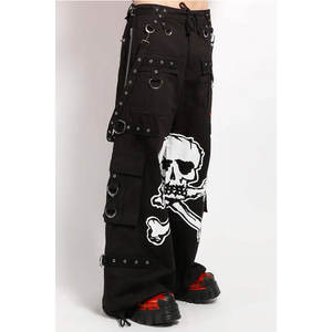 Gothic Spooky Street-Style <b>Pants</b> Big Skull 100% Cotton Custom Printed Unisex <b>Trousers</b> - Product Image 1