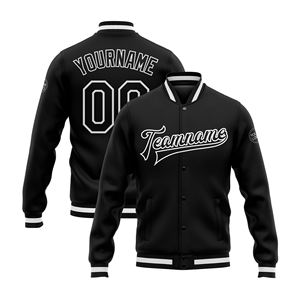 Veste universitaire pour hommes en gros, style streetwear, col montant d'hiver, patch en chenille, manches en cuir, vêtements d'extérieur streetwear - Product Image 1