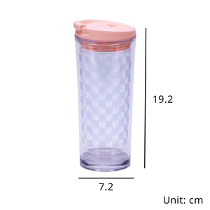 [Holar] Taiwan Made Shatterproof 16-ounce Clear Plastic Vacuum Insulated Double Wall Tumbler With Pink MagSlider Lid - Product Image 2