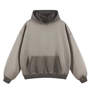 Sweat à capuche surdimensionné en éponge française 100% coton pour hommes délavé à l'acide lavé en détresse fermeture éclair complète pour l'hiver Street Style - Product Image 2