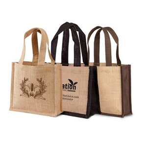 EarthJute, bolso de yute lavable para mujer respetuoso con el medio ambiente personalizado, bolso de compras de hombro reutilizable, regalo promocional sostenible - Product Image 2