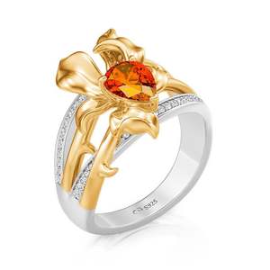 Bague de mariage pour femme en argent sterling bicolore Jeulia X Leyla Floral of Thorns - Product Image 4