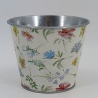 Pot Bunga Gantung Logam Enamel Cetak Motif, Ringan, Buatan Tangan, Ramah Lingkungan untuk Dekorasi Taman, Rumah, Balkon, dan Dalam Ruangan