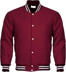 Blouson universitaire personnalisé pour homme en polyester/coton, style bomber scolaire, col montant, manches Letterman, coupe-vent - Product Image 4