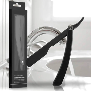 Maquinilla de afeitar profesional de borde recto para hombres, maquinilla de afeitar de corte de peluquero de acero inoxidable, cuchillo de afeitar Manual plegable, herramientas de depilación - Product Image 2