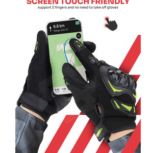 Gants de course unisexe demi-doigt de haute qualité en cuir imperméable pour les sports d'hiver compatibilité de l'écran tactile utilisation de moto - Product Image 5