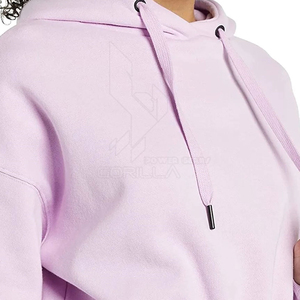 Ensemble 2 pièces pour femmes, sweat-shirt à capuche court et jogging, logo personnalisé sur le devant, sweat-shirt en molleton décontracté surdimensionné avec couleurs personnalisées - Product Image 6