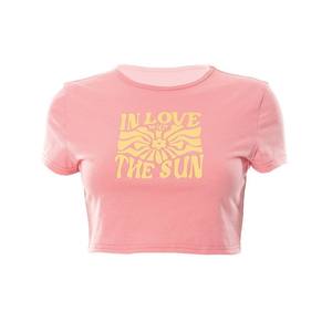 Camiseta Corta de Alta Calidad para Mujer 2026, Ecológica, Ajustada, con Estampado 3D, Logotipo Personalizado, Transpirable, de Algodón, Estilo Urbano - Product Image 3